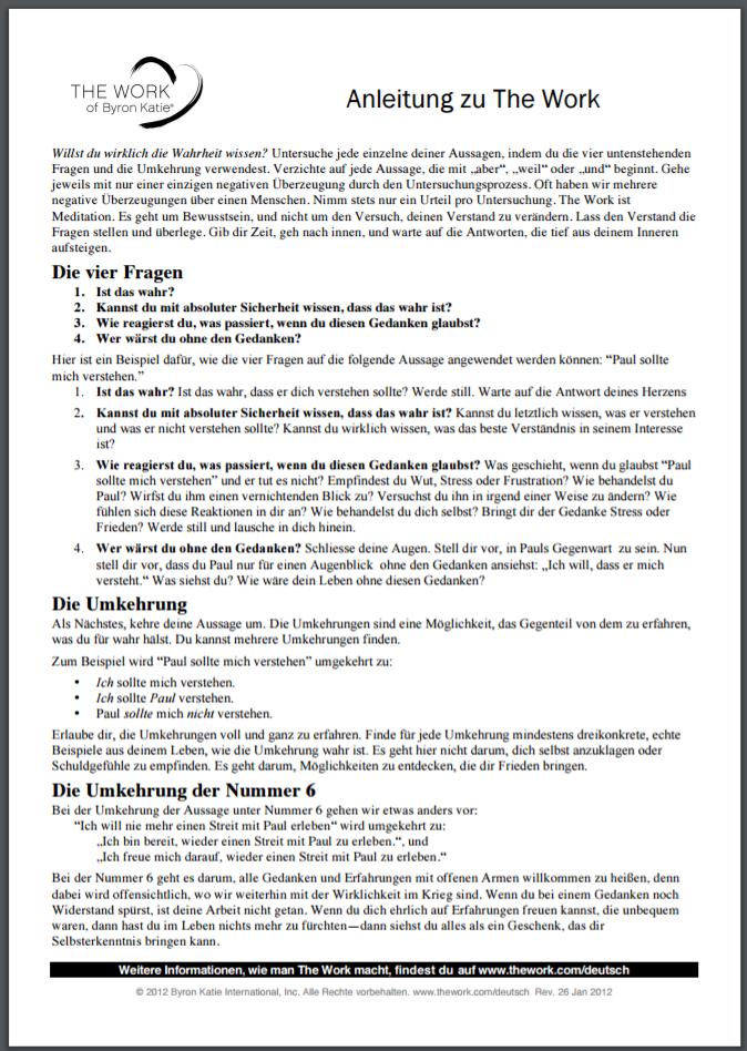 Anleitung von The Work